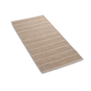 Tapis, coton recyclé, à rayures beiges, long