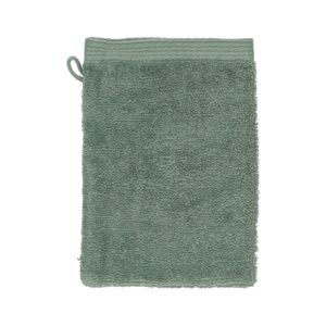 Gant de toilette, coton recyclé, gris-vert, 15 x 21 cm