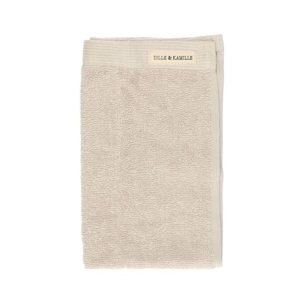 Light sand-coloured recycled cotton guest towel, 30 x 50 cm