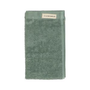 Green-grey recycled cotton guest towel, 30 x 50 cm