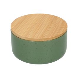 5five Pot à Ustensiles Bambou Naturéo - Céramique Noir - Couvercle Bambou