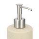 Distributeur de savon, beige moucheté, céramique et inox