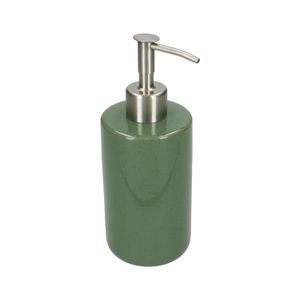 Distributeur de savon, gris-vert, céramique et inox