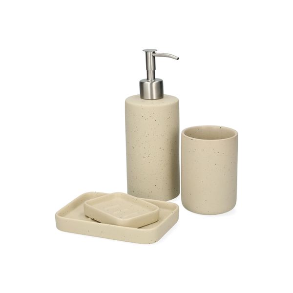 Porte-brosse à dents, beige moucheté, céramique