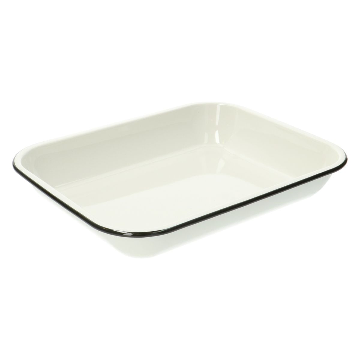 PRETYZOOM Lot De 2 Plats à Four Rectangulaires En Émail Blanc 27x19 Cm – Style Rétro Vintage, Super Résistants Et Faciles à Nettoyer, Parfaits Pour Cuisson, Gratin Et Service à Table