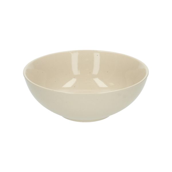 Kom, steengoed, beige, spikkel,Ø 17,5 cm, laag