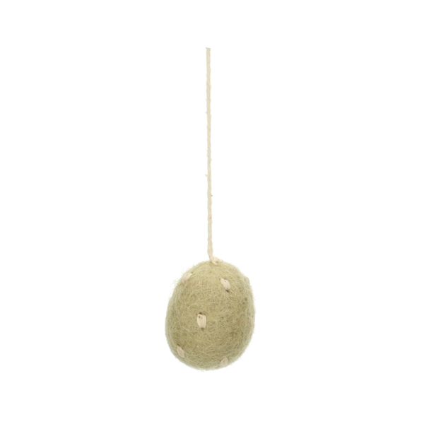 Vilten hanger, paasei, groen, stippen                                                      