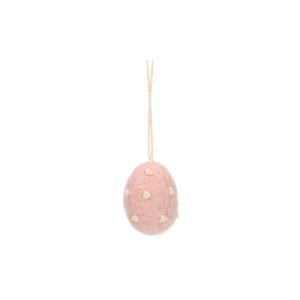 Vilten hanger, paasei, roze, stip