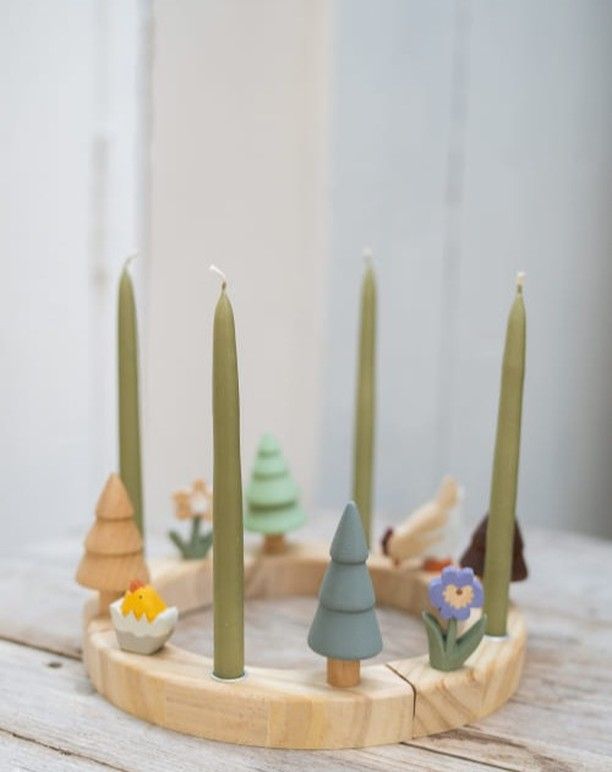 Spring wooden decor set 4