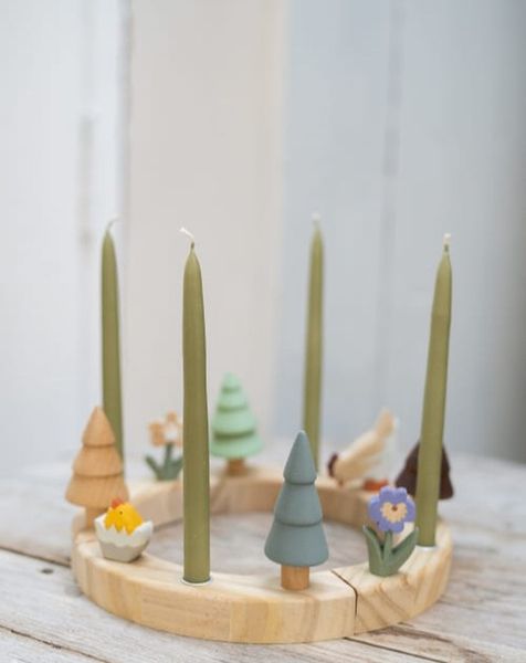 Figurenset für den Kerzenhalter-Kranz, Holz, vierteilig