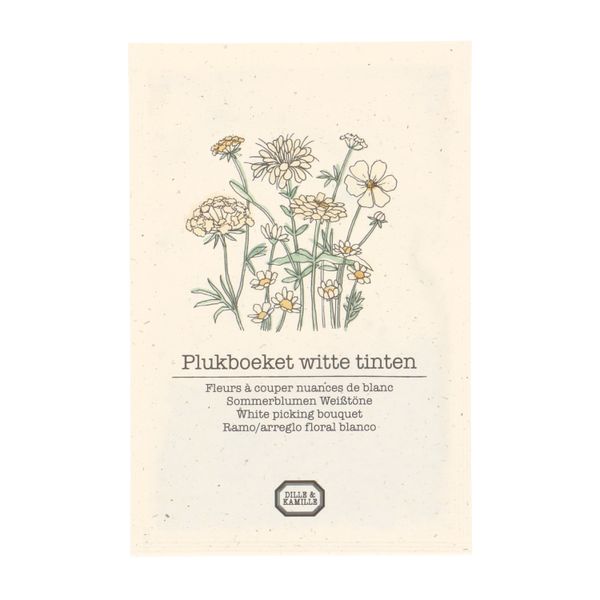 Bloemenzaden, plukboeket, wit, 3 g