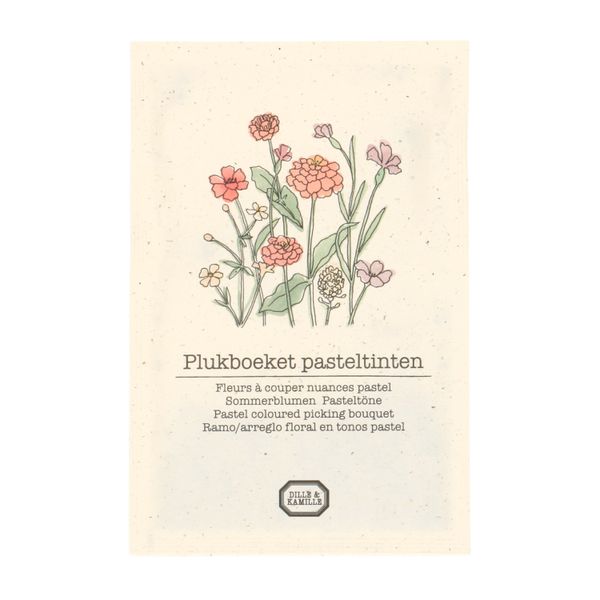 Bloemenzaden, plukboeket, pastel