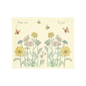 Ansichtkaart met bloemenzaden, biologisch, bijen- en vlindermix 