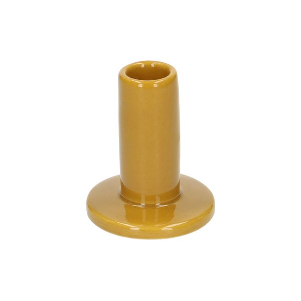 Kandelaar, porselein, geel, hoog