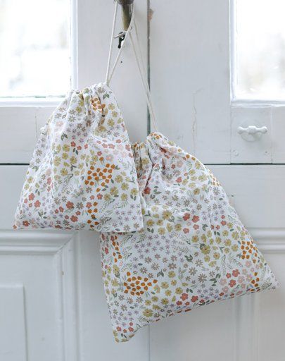 Cadeauzakje, katoen, bloemetjes
