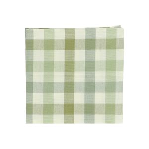 Serviette de table, coton, carreaux, vert, 40 x 40 cm