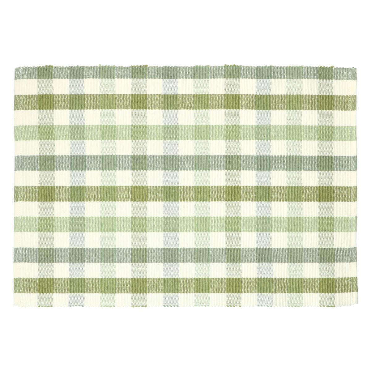 Tischset gerippt, Bio-Baumwolle (GOTS), grün, kariert, 35 x 50 cm