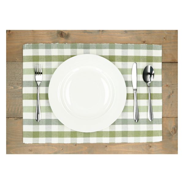 Set de table côtelé, coton bio GOTS, vert, carreaux, 35 x 50 cm Set de table côtelé, coton bio GOTS, vert, carreaux, 35 x 50 cm