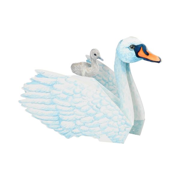 Kaart 3D met envelop, zwaan