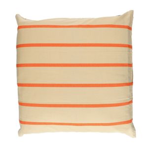 Orange striped, organic cotton cushion cover, 60 x 60 cm 