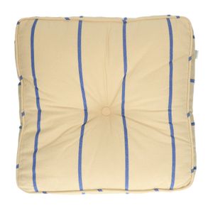 Sitz-Kissen, Bio-Baumwolle, blaue Streifen, 50 x 50 cm 