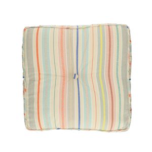 Sitz-Kissen, Bio-Baumwolle, bunte Streifen, 50 x 50 cm 