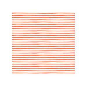 Serviette de table, papier, à rayures orange 33 x 33 cm