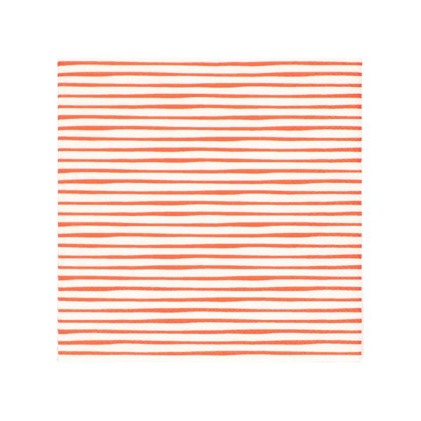 Orange-striped paper napkin 33 x 33 cm