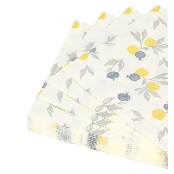 Napkins, paper, lemon, 33 x 33 cm, pack of 20