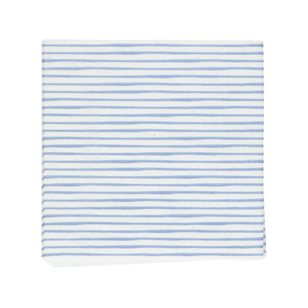 Servet, papier, streep donker blauw 33 x 33 cm