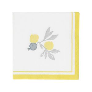 Napkins, paper, lemon, 25 x 25 cm, pack of 20