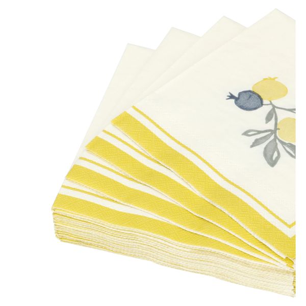 Serviettes de table, papier, citron, 25 x 25 cm, 20 pièces Serviettes de table, papier, citron, 25 x 25 cm, 20 pièces