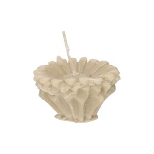 Taupe, flower-shaped candle