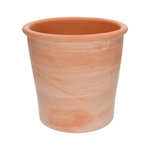 Light terracotta flowerpot with rounded lip, ø 23 cm