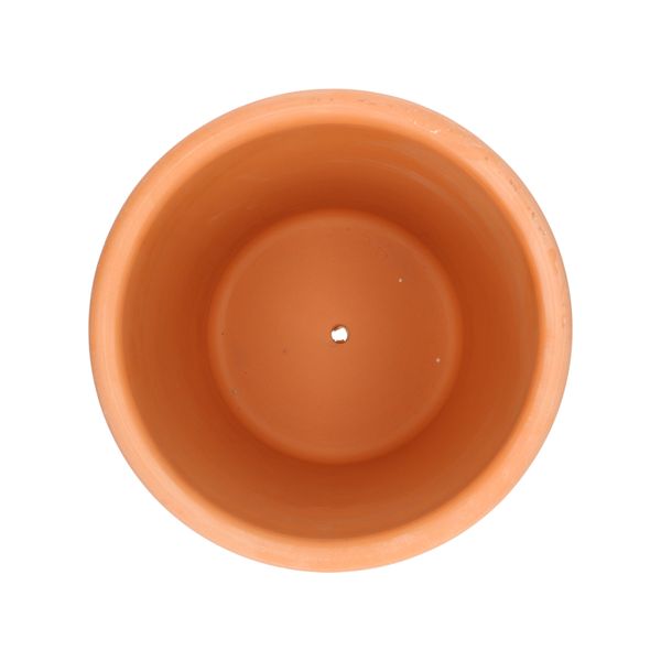 Light terracotta flowerpot with rounded lip, ø 23 cm