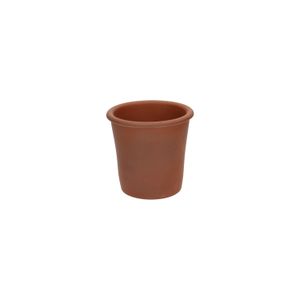 Dark terracotta flowerpot with rounded lip, ø 13 cm 