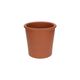 Dark terracotta flowerpot with rounded lip, ø 17 cm