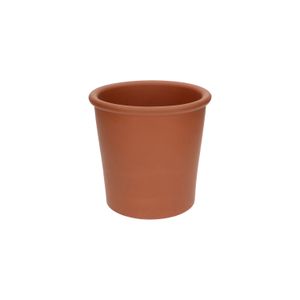 Dark terracotta flowerpot with rounded lip, ø 17 cm