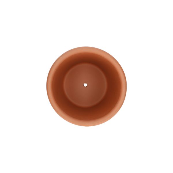 Dark terracotta flowerpot with rounded lip, ø 17 cm