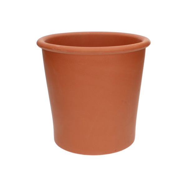 Dark terracotta flowerpot with rounded lip, ø 23 cm 