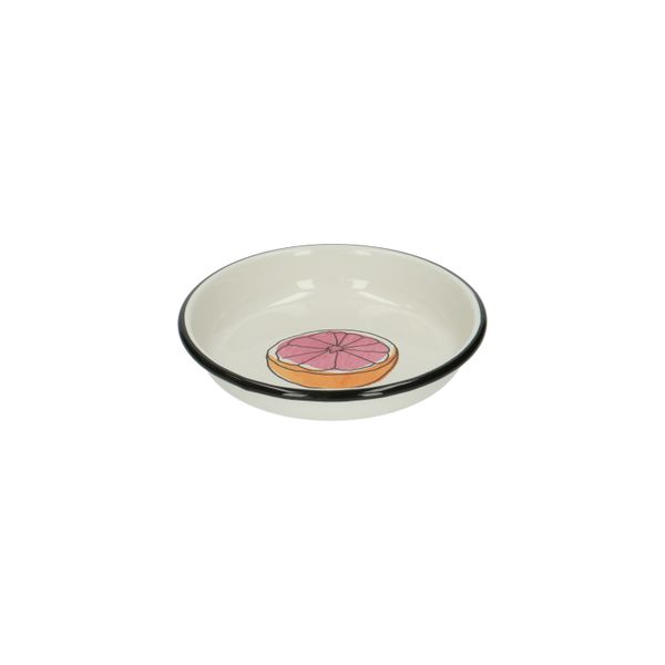 Enamel soup plate, grapefruit motif, ø 14 cm