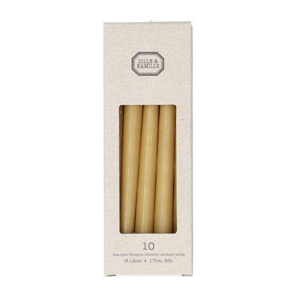 Bougies fines, jaune tendre, 17 cm, 10 pièces Bougies fines, jaune tendre, 17 cm, 10 pièces