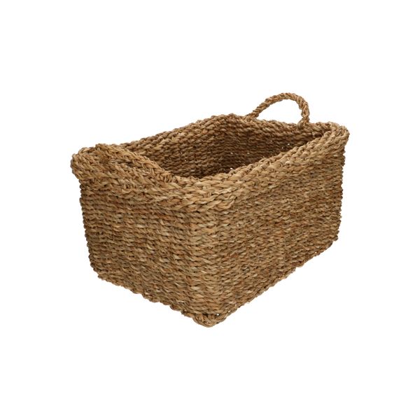 Medium-sized, rectangular seagrass basket 