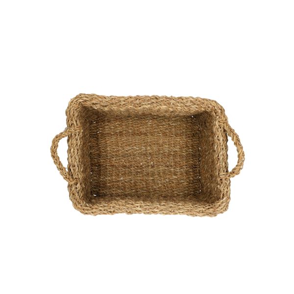 Medium-sized, rectangular seagrass basket 