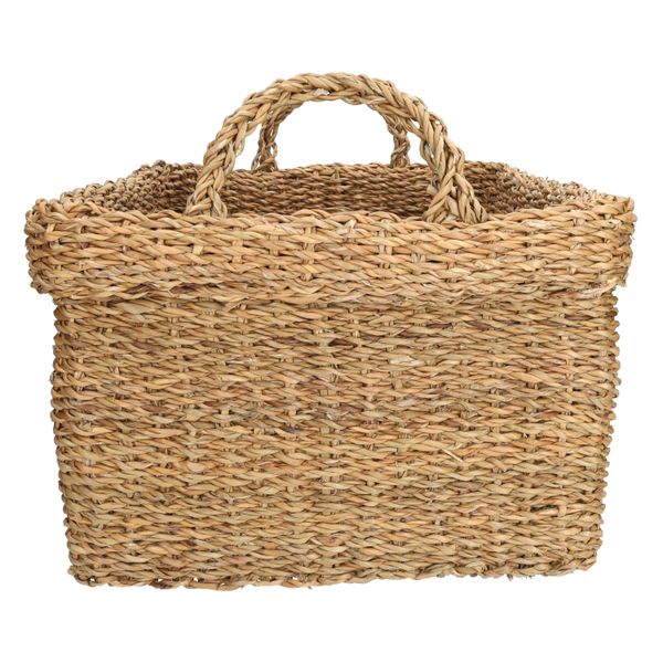 Mand, zeegras, rechthoekig, groot  Mand, zeegras, rechthoekig, groot