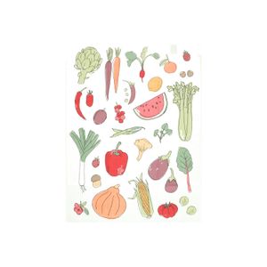 Torchon, coton bio, fruits & légumes, 50 x 70 cm