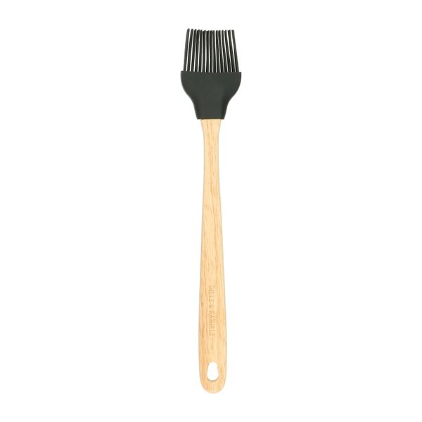 Rubberwood and black silicone baking brush