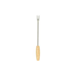 Stainless steel cocktail fork with rubberwood head
