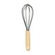 Stainless steel, rubberwood and black silicone whisk