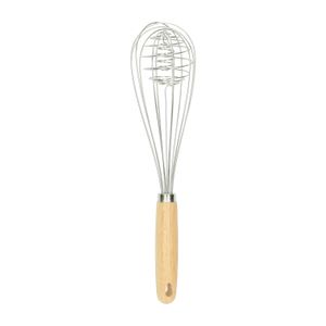Stainless steel and rubberwood whisk with ball